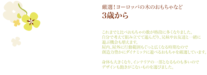 3歳からの木のおもちゃ